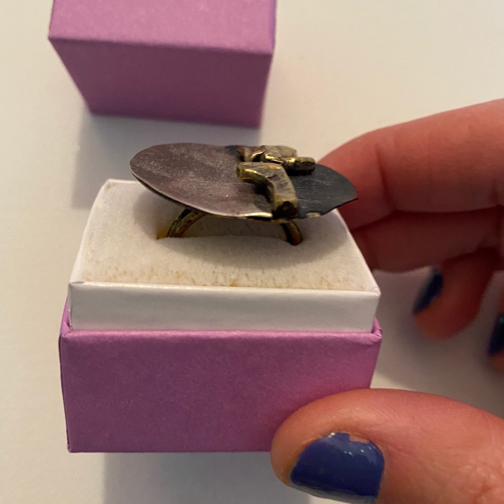 Artistic Brass Circle Statement Ring - image 2